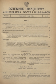 Dziennik Urzędowy Ministerstwa Poczt i Telegrafów. R.25, № 9 (3 maja 1948)