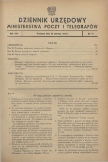 Dziennik Urzędowy Ministerstwa Poczt i Telegrafów. R.25, № 13 (23 czerwca 1948)