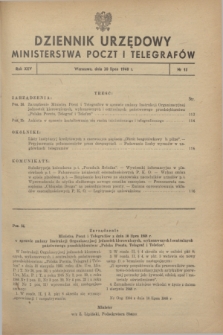 Dziennik Urzędowy Ministerstwa Poczt i Telegrafów. R.25, № 15 (20 lipca 1948) + dod.