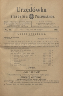 Urzędówka Starostwa Pszczyńskiego. 1931, nr 48 (28 listopada)