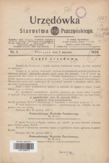 Urzędówka Starostwa Pszczyńskiego. 1928, nr 1 (7 stycznia)