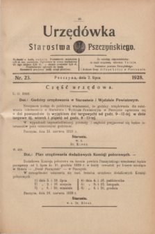 Urzędówka Starostwa Pszczyńskiego. 1928, nr 23 (7 lipca)