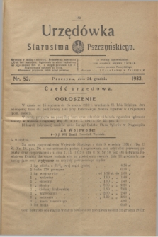 Urzędówka Starostwa Pszczyńskiego. 1932, nr 52 (24 grudnia)