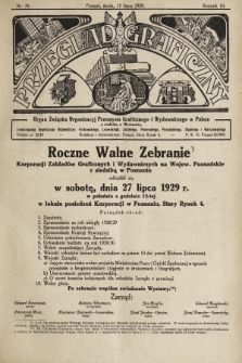 Przegląd Graficzny : organ Związku Organizacyj Przemysłu Graficznego i Wydawniczego w Polsce. R. 10, 1929, nr 28