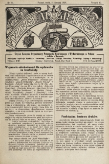 Przegląd Graficzny : organ Związku Organizacyj Przemysłu Graficznego i Wydawniczego w Polsce. R. 10, 1929, nr 33