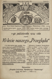 Przegląd Graficzny : organ Związku Organizacyj Przemysłu Graficznego i Wydawniczego w Polsce. R. 10, 1929, nr 37