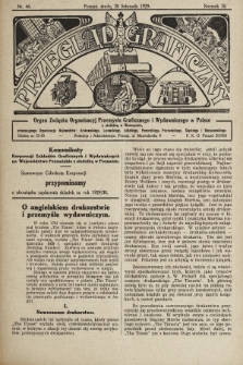 Przegląd Graficzny : organ Związku Organizacyj Przemysłu Graficznego i Wydawniczego w Polsce. R. 10, 1929, nr 46