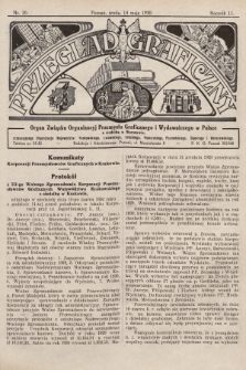 Przegląd Graficzny : organ Związku Organizacyj Przemysłu Graficznego i Wydawniczego w Polsce. R. 11, 1930, nr 20
