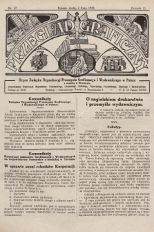 Przegląd Graficzny : organ Związku Organizacyj Przemysłu Graficznego i Wydawniczego w Polsce. R. 11, 1930, nr 27