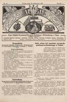 Przegląd Graficzny : organ Związku Organizacyj Przemysłu Graficznego i Wydawniczego w Polsce. R. 11, 1930, nr 43
