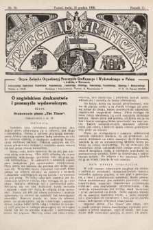 Przegląd Graficzny : organ Związku Organizacyj Przemysłu Graficznego i Wydawniczego w Polsce. R. 11, 1930, nr 50