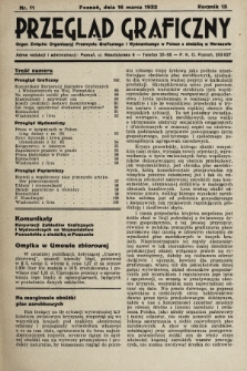 Przegląd Graficzny : Organ Związku Organizacyj Przemysłu Graficznego i Wydawniczego w Polsce z siedzibą w Warszawie. R. 13, 1932, nr 11