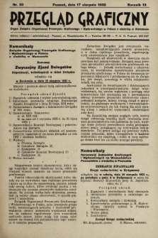 Przegląd Graficzny : Organ Związku Organizacyj Przemysłu Graficznego i Wydawniczego w Polsce z siedzibą w Warszawie. R. 13, 1932, nr 33