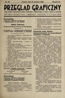 Przegląd Graficzny : Organ Związku Organizacyj Przemysłu Graficznego i Wydawniczego w Polsce z siedzibą w Warszawie. R. 13, 1932, nr 35