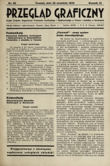 Przegląd Graficzny : Organ Związku Organizacyj Przemysłu Graficznego i Wydawniczego w Polsce z siedzibą w Warszawie. R. 13, 1932, nr 39