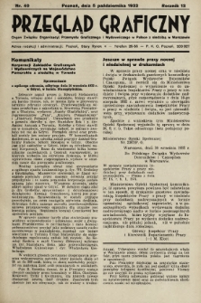 Przegląd Graficzny : Organ Związku Organizacyj Przemysłu Graficznego i Wydawniczego w Polsce z siedzibą w Warszawie. R. 13, 1932, nr 40