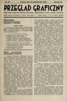 Przegląd Graficzny : Organ Związku Organizacyj Przemysłu Graficznego i Wydawniczego w Polsce z siedzibą w Warszawie. R. 13, 1932, nr 42
