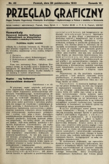 Przegląd Graficzny : Organ Związku Organizacyj Przemysłu Graficznego i Wydawniczego w Polsce z siedzibą w Warszawie. R. 13, 1932, nr 43