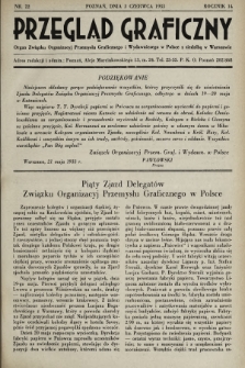 Przegląd Graficzny : Organ Związku Organizacyj Przemysłu Graficznego i Wydawniczego w Polsce z siedzibą w Warszawie. R. 14, 1933, nr 22