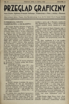 Przegląd Graficzny : Organ Związku Organizacyj Przemysłu Graficznego i Wydawniczego w Polsce z siedzibą w Warszawie. R. 14, 1933, nr 27