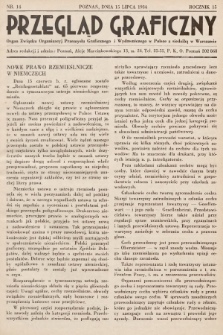 Przegląd Graficzny : Organ Związku Organizacyj Przemysłu Graficznego i Wydawniczego w Polsce z siedzibą w Warszawie. R. 15, 1934, nr 14