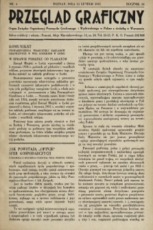 Przegląd Graficzny : Organ Związku Organizacyj Przemysłu Graficznego i Wydawniczego w Polsce z siedzibą w Warszawie. R. 16, 1935, nr 4