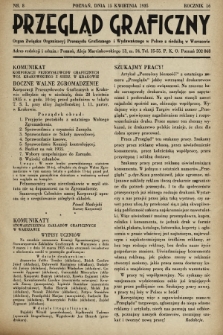 Przegląd Graficzny : Organ Związku Organizacyj Przemysłu Graficznego i Wydawniczego w Polsce z siedzibą w Warszawie. R. 16, 1935, nr 8