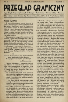 Przegląd Graficzny : Organ Związku Organizacyj Przemysłu Graficznego i Wydawniczego w Polsce z siedzibą w Warszawie. R. 16, 1935, nr 22