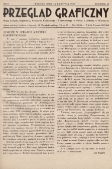 Przegląd Graficzny : Organ Związku Organizacyj Przemysłu Graficznego i Wydawniczego w Polsce z siedzibą w Warszawie. R. 18, 1937, nr 8