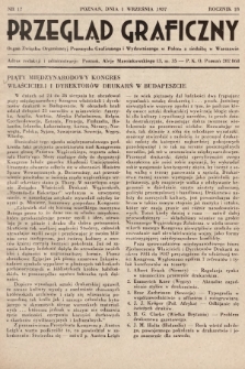 Przegląd Graficzny : Organ Związku Organizacyj Przemysłu Graficznego i Wydawniczego w Polsce z siedzibą w Warszawie. R. 18, 1937, nr 17