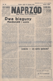 Naprzód : organ Polskiej Partji Socjalistycznej. 1924, nr 20