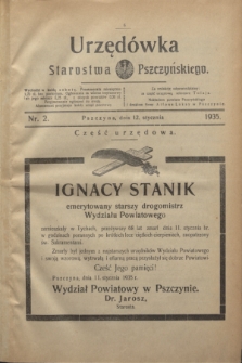 Urzędówka Starostwa Pszczyńskiego. 1935, nr 2 (12 stycznia)