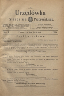 Urzędówka Starostwa Pszczyńskiego. 1935, nr 4 (26 stycznia)