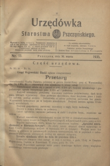 Urzędówka Starostwa Pszczyńskiego. 1935, nr 13 (30 marca)