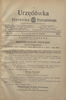Urzędówka Starostwa Pszczyńskiego. 1935, nr 17 (27 kwietnia)