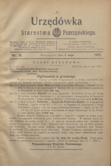 Urzędówka Starostwa Pszczyńskiego. 1935, nr 18 (4 maja)