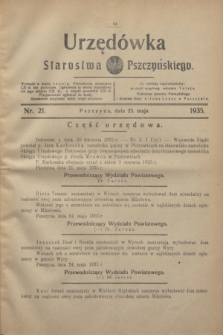 Urzędówka Starostwa Pszczyńskiego. 1935, nr 21 (25 maja)