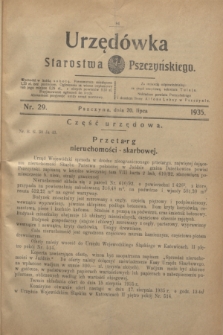 Urzędówka Starostwa Pszczyńskiego. 1935, nr 29 (20 lipca)