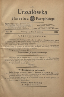 Urzędówka Starostwa Pszczyńskiego. 1935, nr 35 (31 sierpnia)