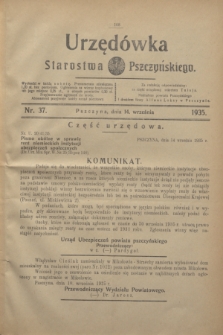Urzędówka Starostwa Pszczyńskiego. 1935, nr 37 (14 września)