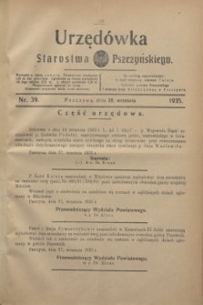 Urzędówka Starostwa Pszczyńskiego. 1935, nr 39 (28 września)