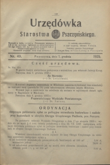 Urzędówka Starostwa Pszczyńskiego. 1935, nr 49 (7 grudnia)