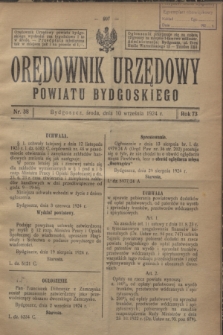 Orędownik Urzędowy Powiatu Bydgoskiego. R.73, nr 38 (10 września 1924)