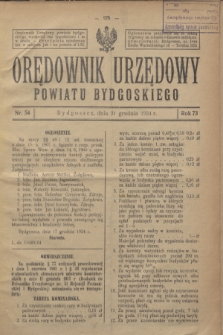 Orędownik Urzędowy Powiatu Bydgoskiego. R.73, nr 54 (31 grudnia 1924)