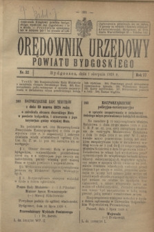 Orędownik Urzędowy Powiatu Bydgoskiego. R.77, nr 32 (1 sierpnia 1928)