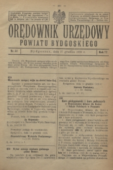 Orędownik Urzędowy Powiatu Bydgoskiego. R.77, nr 54 (27 grudnia 1928)