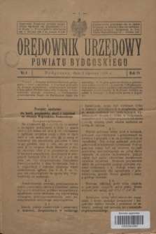 Orędownik Urzędowy Powiatu Bydgoskiego. R.78, nr 1 (2 stycznia 1929)