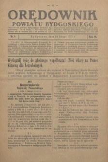 Orędownik Powiatu Bydgoskiego : wychodzi raz tygodniowo i to w środę. R.86, nr 8 (24 lutego 1937)