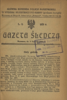 Gazeta Śledcza. [R.2], L. 2 (8 stycznia 1920)