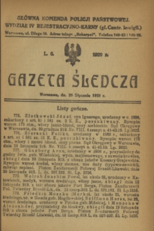 Gazeta Śledcza. [R.2], L. 6 (26 stycznia 1920)